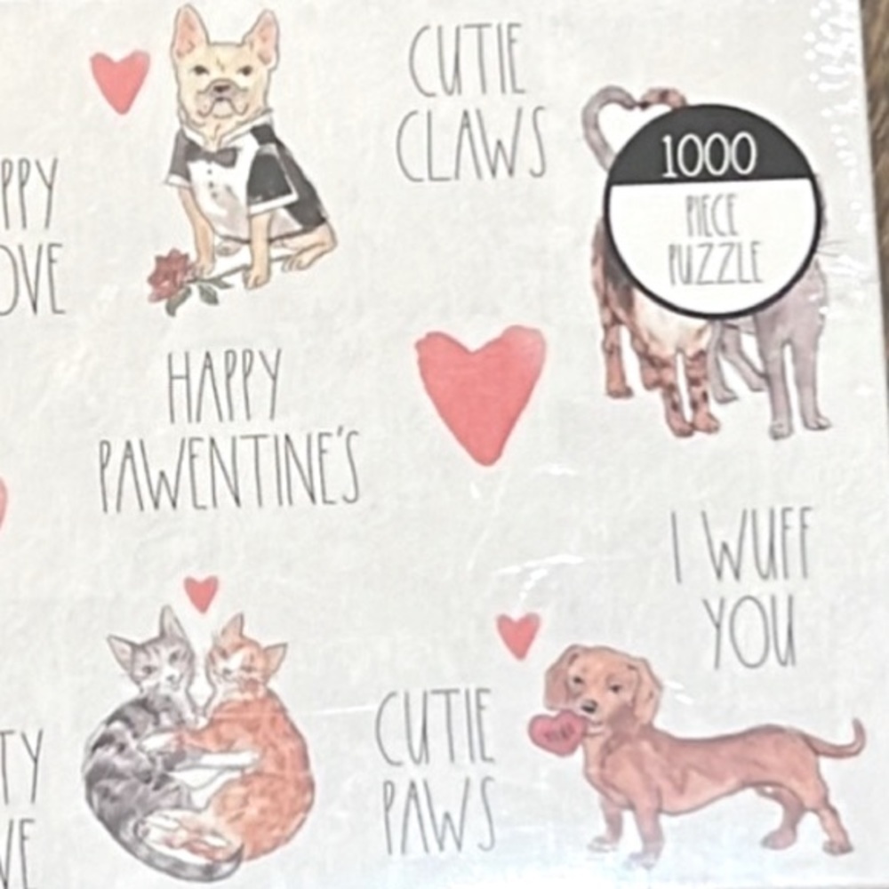 PETS - Rae Dunn - ‘ Happy Pawentine’s’ 1000 piece puzzle. NWT Firm! - Picture 3 of 8